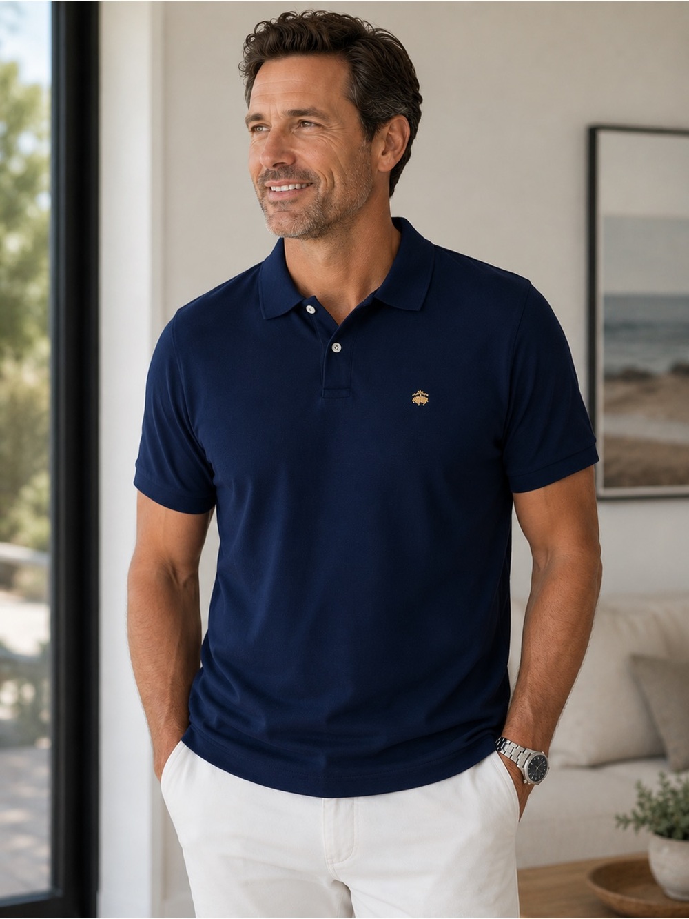 Brooks Brothers Classic Navy Polo Shirt - Size XL
